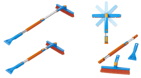 Schneebürste mit Eiskratzer und Teleskopstiel Schneebürste mit Eiskratzer und Teleskopstiel